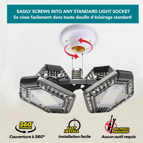 BELL HOWELL  Bell + Howell Quadburst 8000 Lumens Multi-Directional Led Ceiling Light