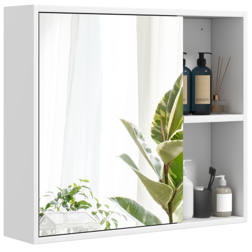 GYMAX  Bathroom Medicine Cabinet Wall Mounted Storage Organizer W/ Single Mirror Door