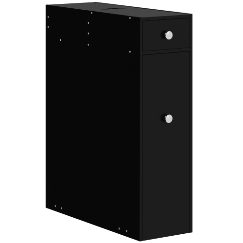 HOMCOM – Petite armoire de rangement pour salle de bain, armoire à papier hygiénique peu encombrante, armoire de salle de bain étroite avec tiroirs
