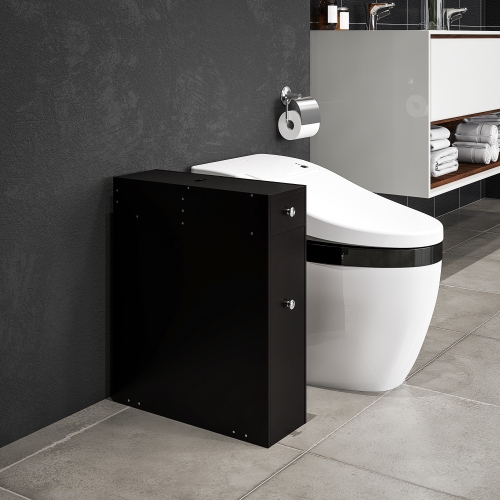 HOMCOM – Petite armoire de rangement pour salle de bain, armoire à papier hygiénique peu encombrante, armoire de salle de bain étroite avec tiroirs