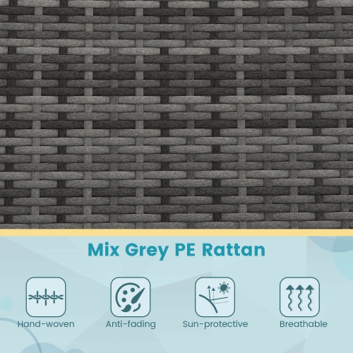 Gymax Set of 4 Furniture Set w/ Washable Cushions & Tempered Glass Coffee Table Patio