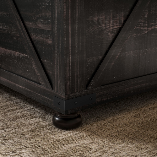 HOMCOM – Table basse Farmhouse à dessus articulé, table centrale carrée avec couvercles rabattables, table de salon avec compartiment de rangement