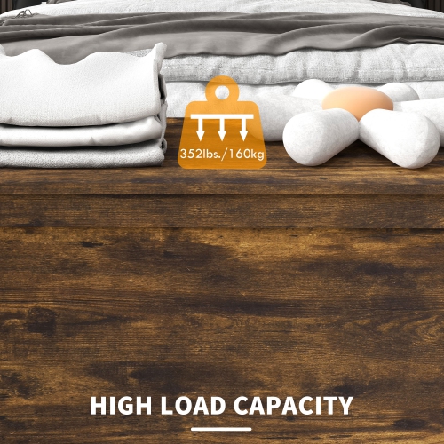 HOMCOM Storage Chest, Modern Storage Trunk with 2 Safety Hinges and Cut-out Handles, Storage Bench for Living Room, Shoe Bench for Entryway, 39.4" x