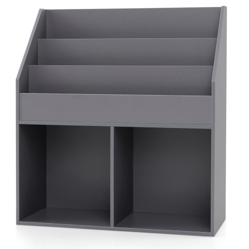 Gymax Honeyjoy Kids Wooden Bookshelf Bookcase Children Toy Storage Cabinet Organizer