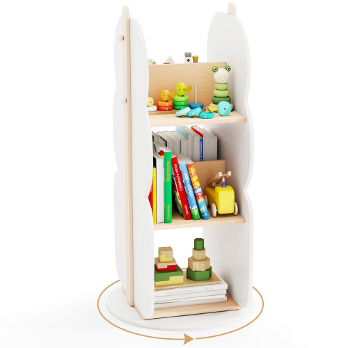 Gymax Kid's Rotating Bookshelf w/5 Shelves 360° Rotatable Display Shelf for Kid's Room