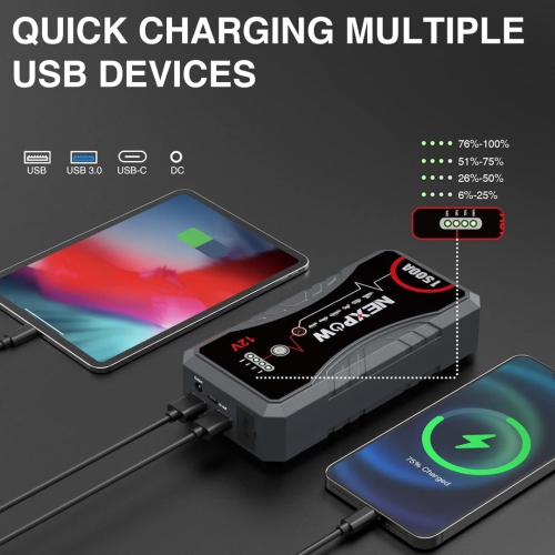 NEXPOW Q10S 1500A Peak Jump Starter with LED - Open Box