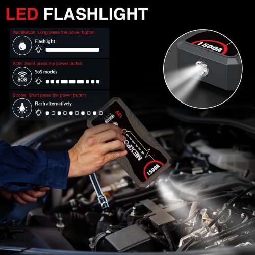 NEXPOW Q10S 1500A Peak Jump Starter with LED - Open Box