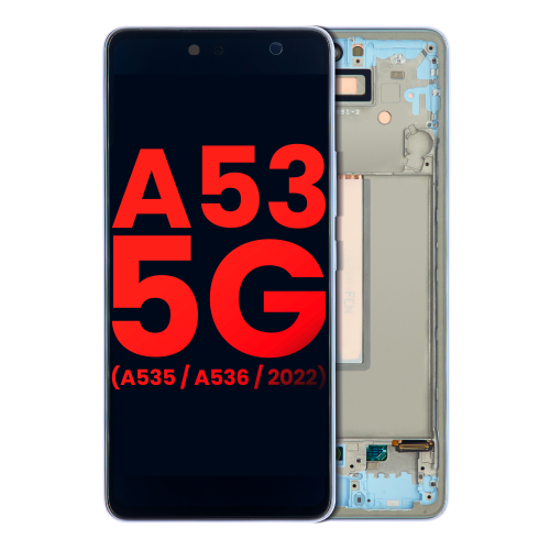 ESOURCE PARTS  Premium Replacement Oled Assembly With Frame for Samsung Galaxy A53 / A53 5G (6.36-Inch) - Aftermarket Plus (Blue)