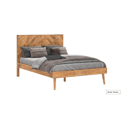 Rustic Classics Cypress 5 Piece Reclaimed Wood Platform Bedroom Furniture Set in Spice