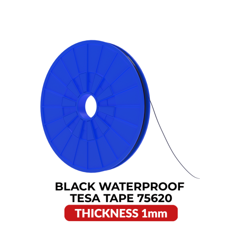 Esource Parts Double-Sided Acrylic Waterproof Black Tape 1MM x 25M - Tesa Model # 75620