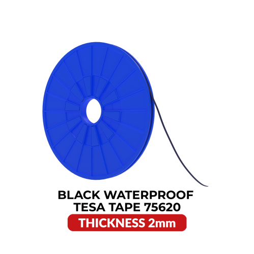 Ruban noir étanche double face en acrylique de haute qualité - 2&nbsp;mm x 25&nbsp;M