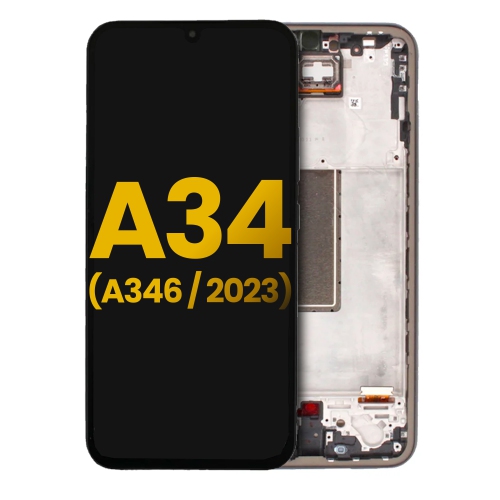 ESOURCE PARTS  Refurbished - Excellent Premium Replacement Oled Screen Assembly With Frame for Samsung Galaxy A34 (2023) -Graphite