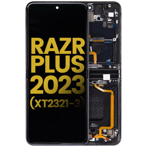 Excellent High-QualityOLED Replacement Assembly for Motorola Moto Razr+ (XT2321-3 / 2023) in Infinite Black by ESOURCE PARTS - Refurbished condition - Image 2