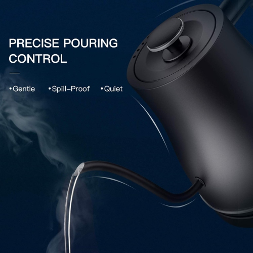 Ulalov Electric Gooseneck Kettle Ultra Fast Boiling Hot Water Kettle 100% Stainless Steel for Pour-over Coffee & Tea Boiler, Leak-Proof Design, Auto