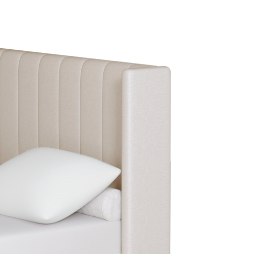 Jenny King Bed Frame With Lift-up Storage, Upholstered Metal King Size Bed Frame with Winged Headboard, No Box Spring Required