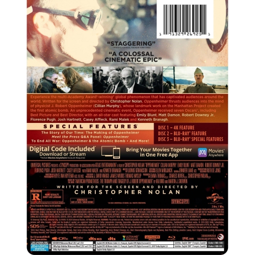 Oppenheimer [Steelbook] [4K Ultra HD + Blu-ray] Variant Cover