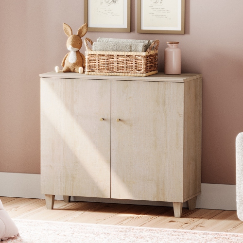 WAMPAT Sideboard Buffet Cabinet, 35.4" Modern Storage Cabinet with Shelves&Doors, Wooden Coffee Bar Accent Cabinet Kitchen Credenza for Dining Room,