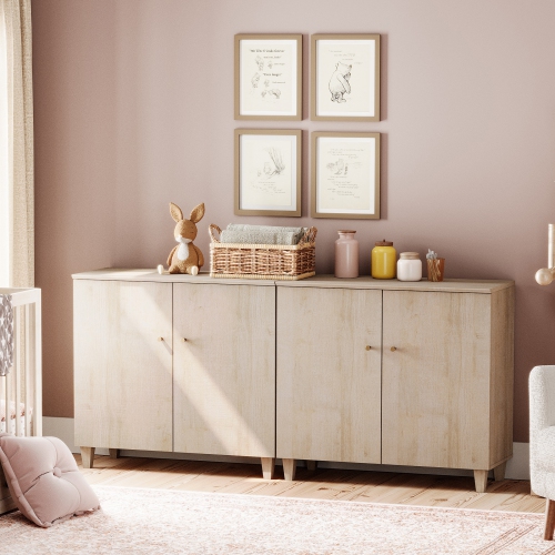 WAMPAT 2-in-1 Sideboard Buffet Cabinet, 70.8" Modern Storage Cabinet with Shelves&Doors, Wooden Coffee Bar Accent Cabinet Kitchen Credenza for Dining