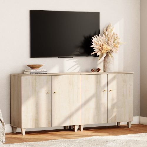 WAMPAT 2-in-1 Sideboard Buffet Cabinet, 70.8" Modern Storage Cabinet with Shelves&Doors, Wooden Coffee Bar Accent Cabinet Kitchen Credenza for Dining