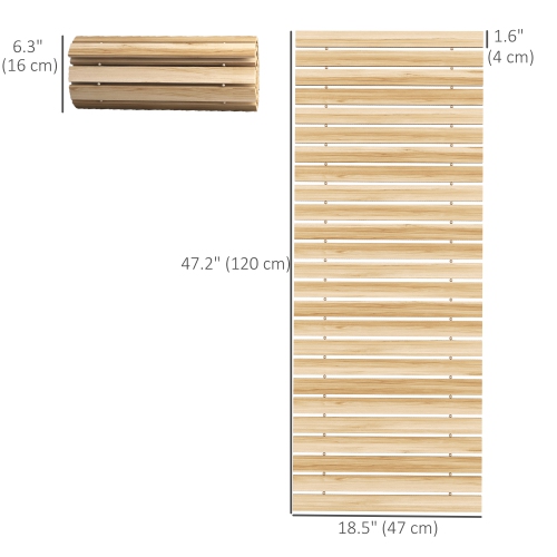 Outsunny 47" Wooden Garden Pathway, Outdoor Weather-Resistant Roll Out Straight Walkway, Decorative Boardwalk for Beach, Wedding, Party, Natural Wood