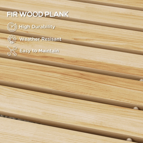 Outsunny 47" Wooden Garden Pathway, Outdoor Weather-Resistant Roll Out Straight Walkway, Decorative Boardwalk for Beach, Wedding, Party, Natural Wood