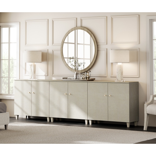 WAMPAT 3-in-1 Sideboard Buffet Cabinet, 106.2" Modern Storage Cabinet with Shelves&Doors, Wooden Coffee Bar Accent Cabinet Kitchen Credenza for