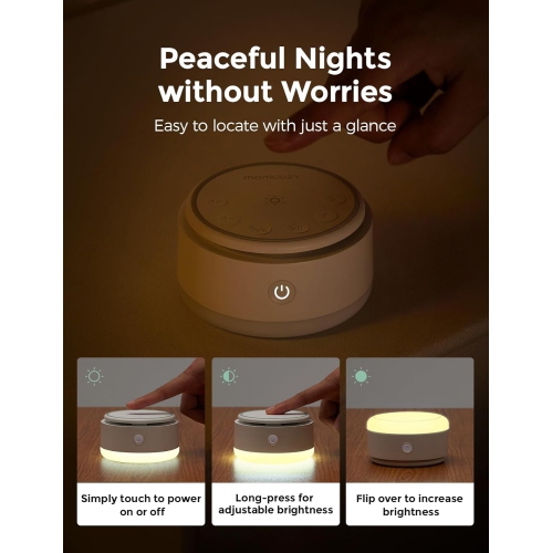Momcozy Sound Machine with 20 Soothing Sounds Night Light | Sound Machine for Travel, Office Privacy, Sleep Therapy | For Adults & Baby |