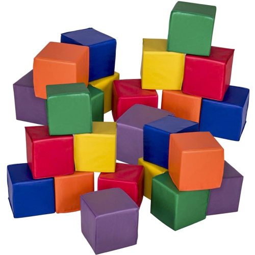 Gymax 24-Piece 8'' PU Foam Big Building Blocks Colorful Soft Blocks Play Set For Kids