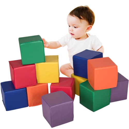 Gymax 24-Piece 8'' PU Foam Big Building Blocks Colorful Soft Blocks Play Set For Kids