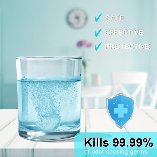 MySmile Retainer Cleaner with 120 Denture Cleaning Tablets, Quickly Remove Odors, Discoloration Stains & Plaque from Aligner, Mouth Guard, Night