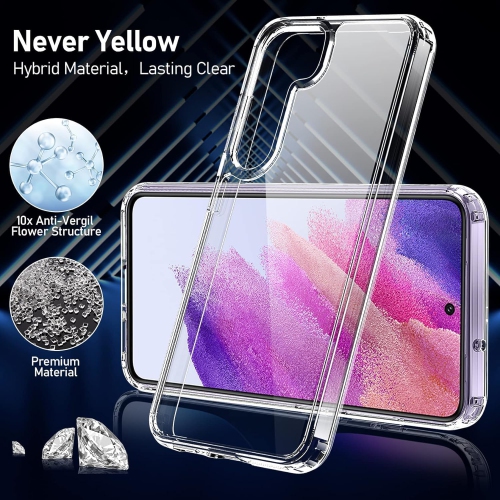 Samsung S23 Clear Case with Shockproof Bumper Durable Transparent Cover with Impact-Resistant Protection