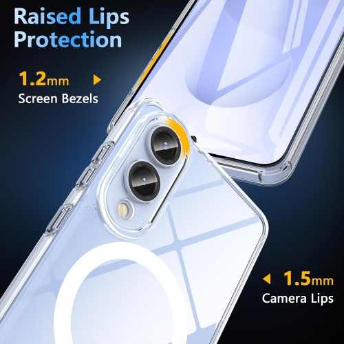 Samsung S25 Edge Case Compatible with MagSafe, Clear Strong Magnetic Anti-Scratch Shockproof Phone Cover