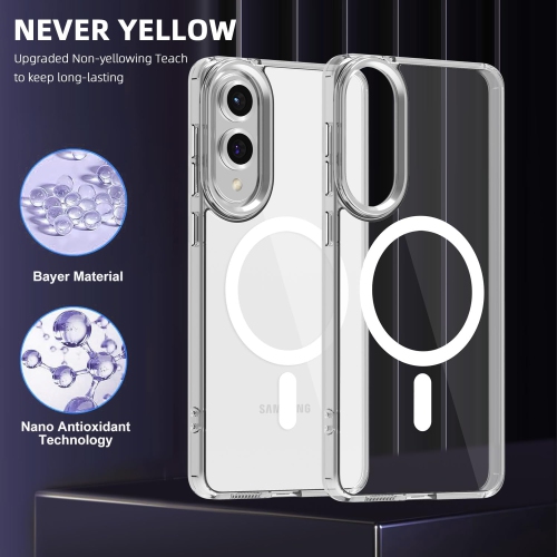 Samsung S25 Edge Case Compatible with MagSafe, Clear Strong Magnetic Anti-Scratch Shockproof Phone Cover