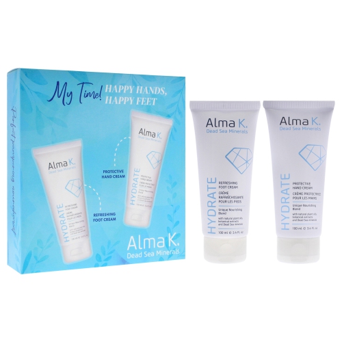 Happy Hands Happy Feet Set by Alma K for Women - 2 Pc 3.4oz Protective Hand Cream, 3.4oz Refreshing Foot Cream