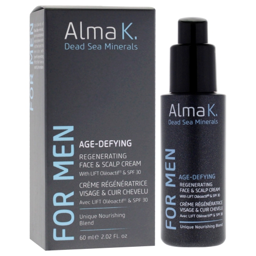 Age Defying Regenerating Face and Scalp Cream With SPF 30 by Alma K for Men - 2 oz Cream
