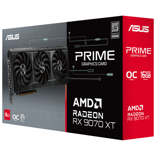 Carte graphique Prime Radeon RX 9070 XT OC 16 Go GDDR6 d'ASUS