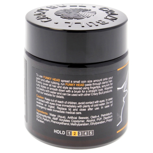 Funky Head Paste - Matte Forming by Crazy Bull Hair for Men - 3.38 oz Paste