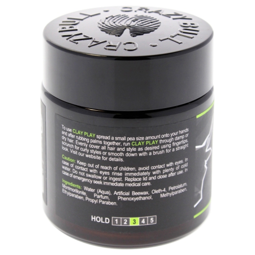 Clay Play - Medium Hold Clay by Crazy Bull Hair for Men - 3.38 oz Clay