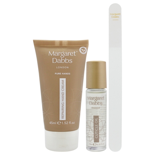 Pure Hands Discovery Kit by Margaret Dabbs for Unisex - 3 Pc 1.52oz Pure Repairing Hand Cream, 0.33oz Pure Cuticle Oil, Crystal Nail File - Small