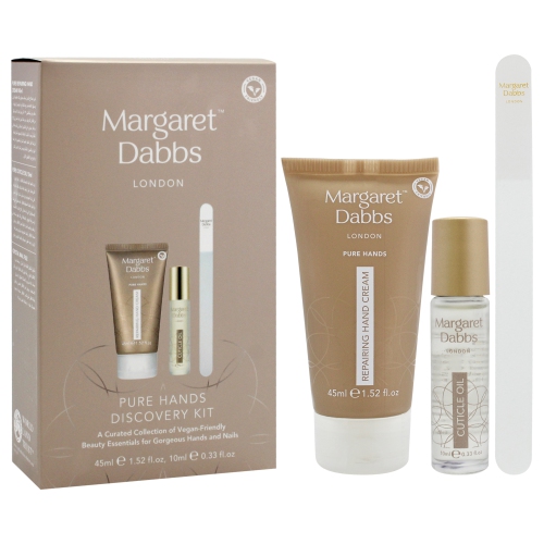 Pure Hands Discovery Kit by Margaret Dabbs for Unisex - 3 Pc 1.52oz Pure Repairing Hand Cream, 0.33oz Pure Cuticle Oil, Crystal Nail File - Small