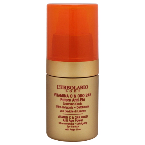 Vitamine C et or 24K Ultra Smoothing Defatiguing Eye Contour par LErbolario pour Femmes - 0,5 oz Traitement