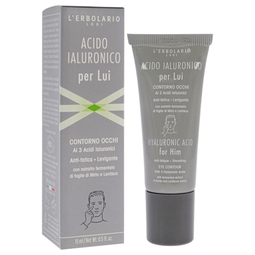Hyaluronic Anti-Fatigue Smoothing Eye Contour by LErbolario for Men - 0.5 oz Gel