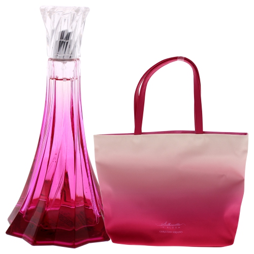 Silhouette In Bloom by Christian Siriano for Women - 2 Pc Gift Set 3.4oz EDP Spray, Pink Tote Bag