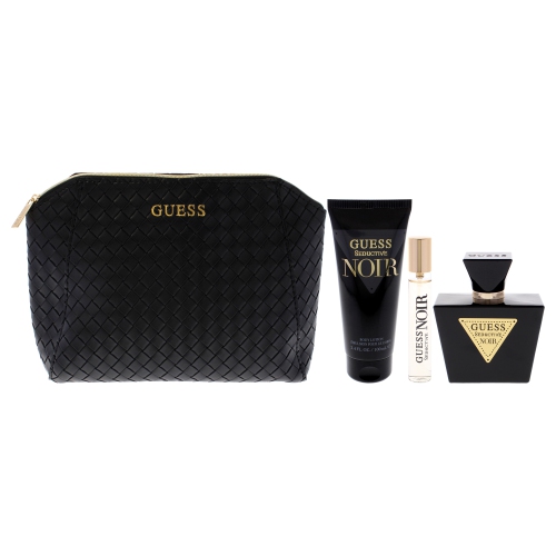 Guess Seductive Noir by Guess for Women - 4 Pc Gift Set 2.5oz EDT Spray, 0.5oz EDT Spray, 3.4oz Body Lotion, Pouch