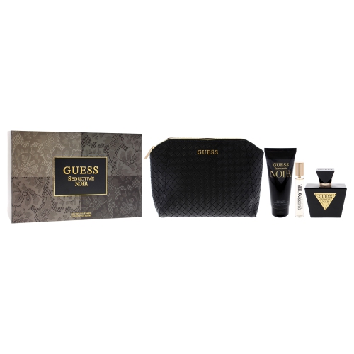 Guess Seductive Noir by Guess for Women - 4 Pc Gift Set 2.5oz EDT Spray, 0.5oz EDT Spray, 3.4oz Body Lotion, Pouch