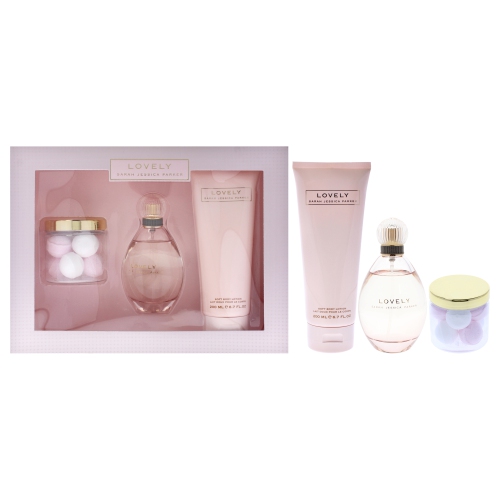 Lovely by Sarah Jessica Parker for Women - 3 Pc Gift Set 3.4oz EDP Spray, 6.7oz Body Lotion, 2.3oz Scented Bath Bombs