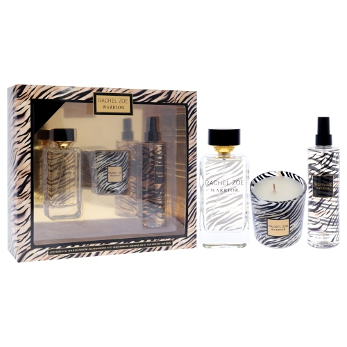 Warrior by Rachel Zoe for Women - 3 Pc 3.4oz EDP Spray, 10oz Fragrance Mist, 6.3oz Candle