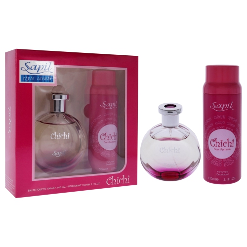 Chichi by Sapil for Women - 2 Pc Gift Set 3.4 oz EDT Spray, 5.1oz Deodorant Spray