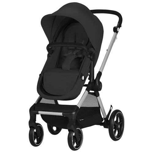 Cybex EOS Stroller + Aton 2 Infant Car Seat - Moon Black/Silver Frame