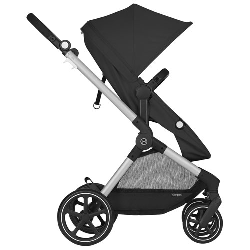 Cybex EOS Stroller + Aton 2 Infant Car Seat - Moon Black/Silver Frame